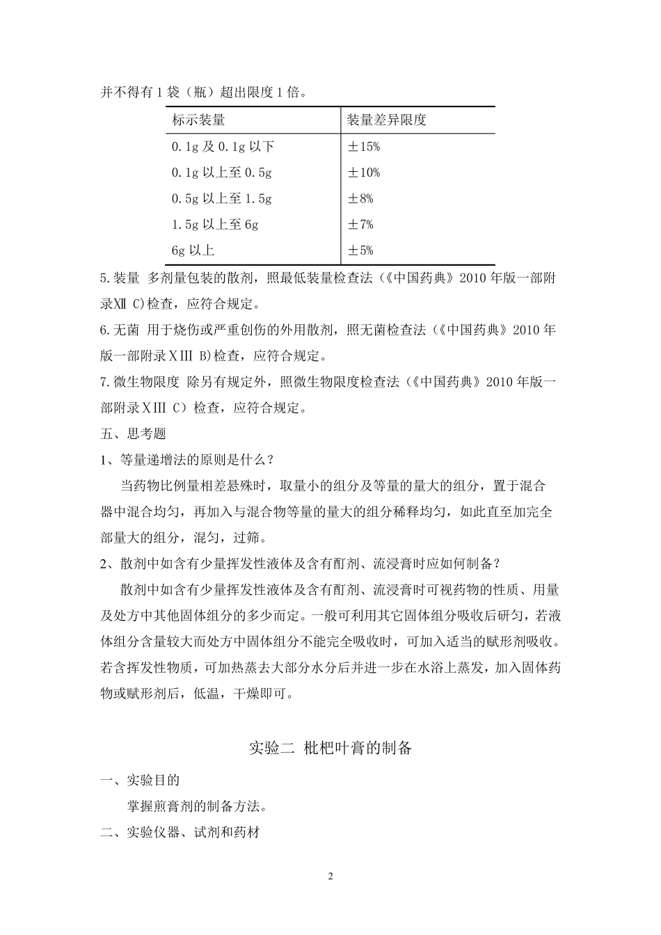 中药药剂学实验报告2_第2页