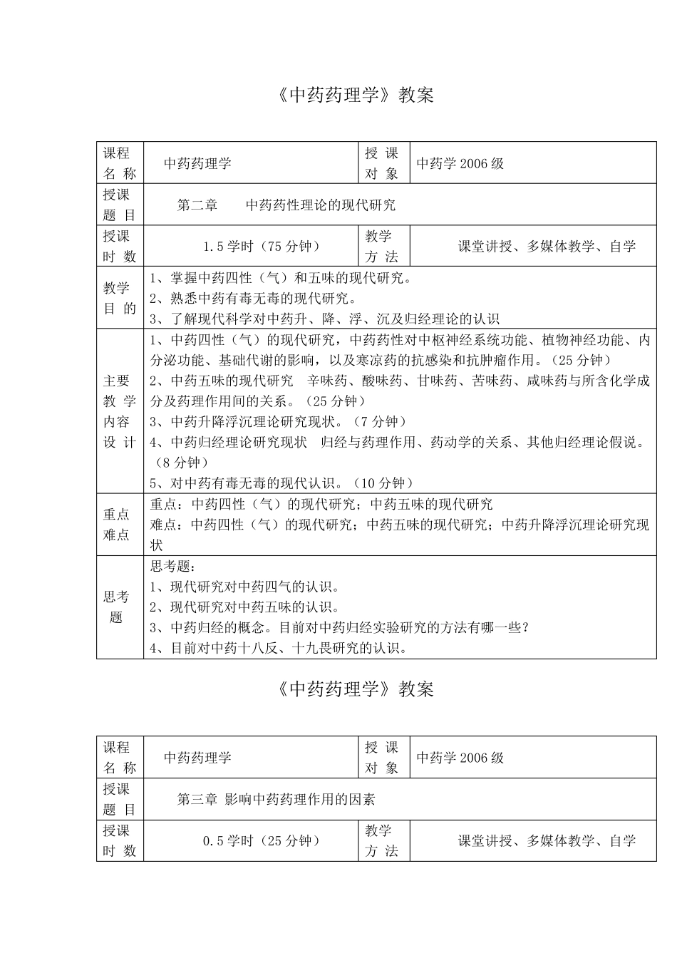 中药药理教案_第2页