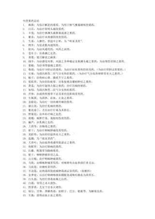 中药要药总结免费下载