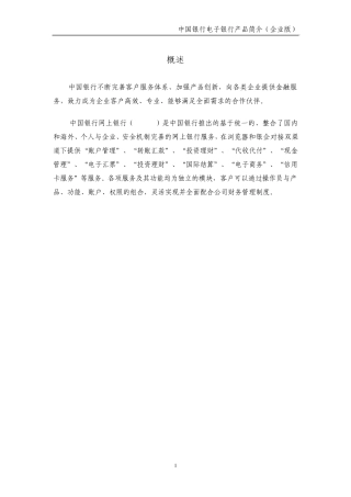 中行电子银行产品简介(企业部分)