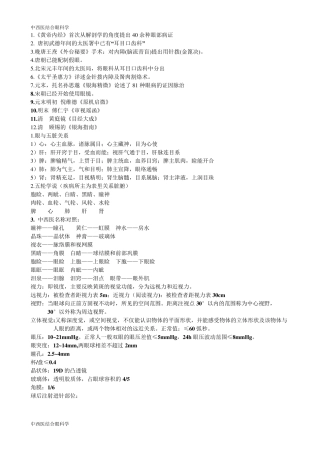 中西医眼科重点