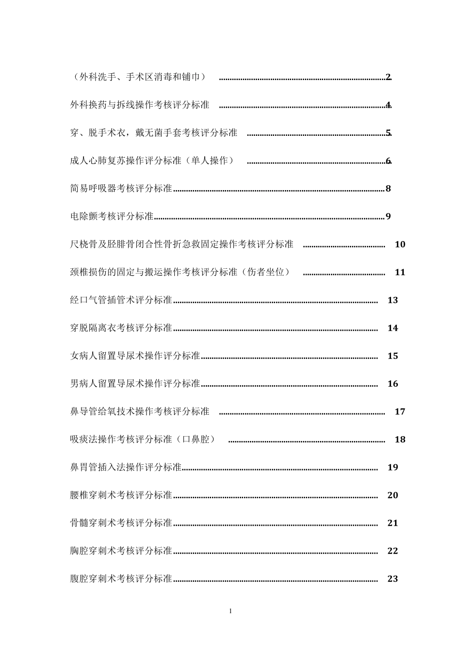 临床医生操作考核评分标准_第1页