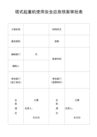 塔吊使用过程中应急处置预案