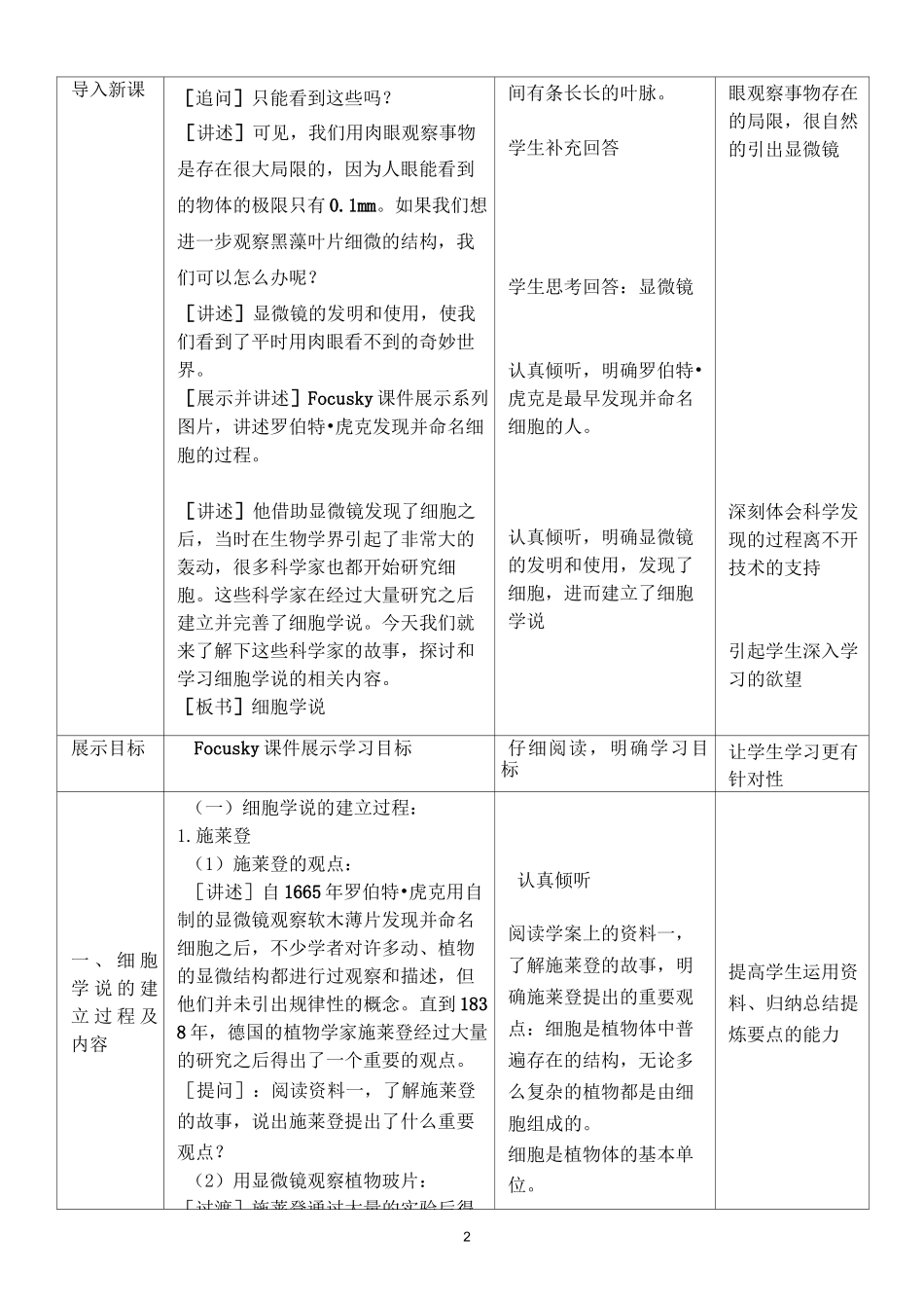 《细胞学说》  教学设计_第2页