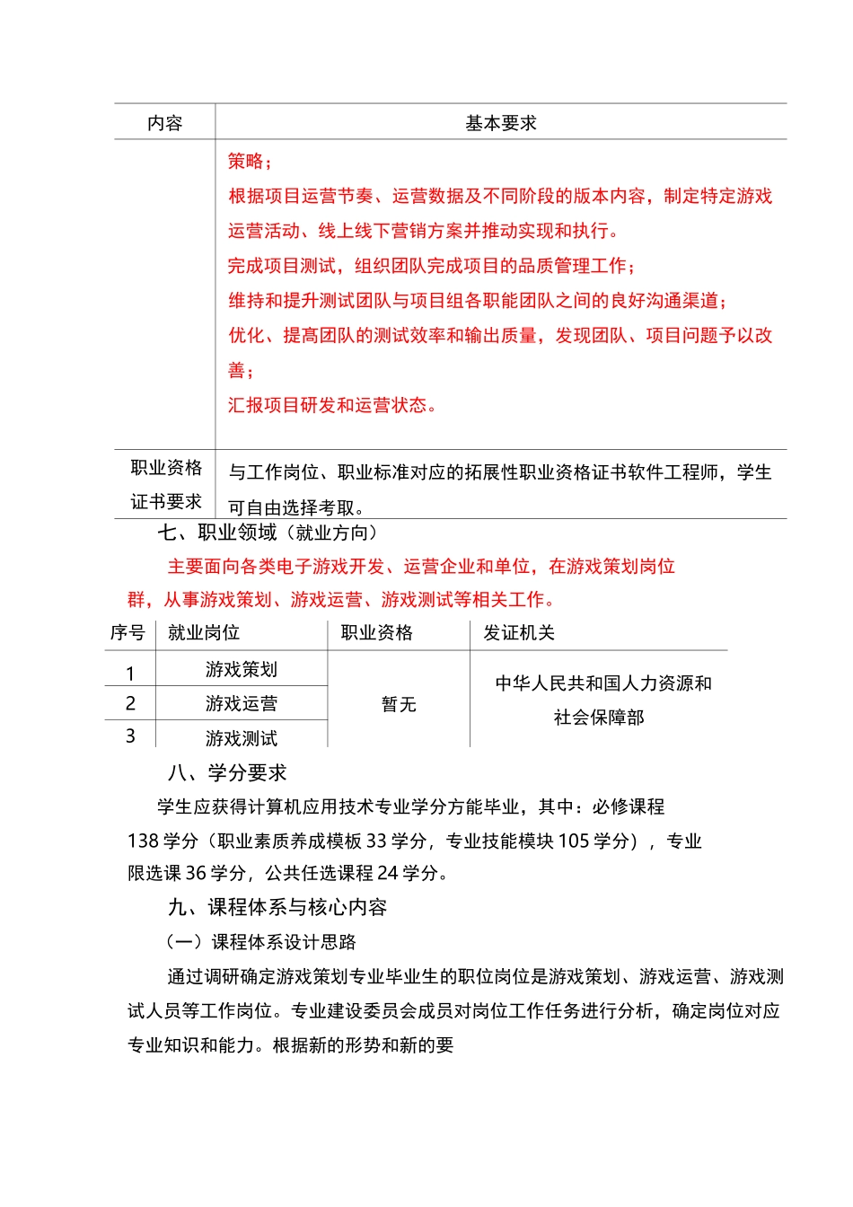 游戏策划专业培养方案_第3页