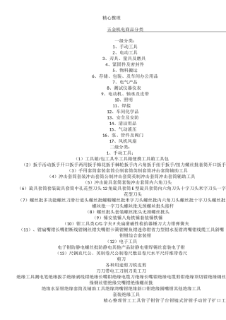 五金工具分类