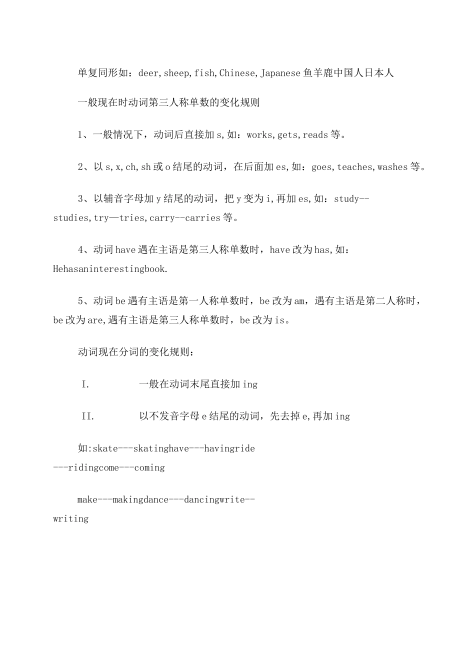 动词现在分词的变化规则_第2页