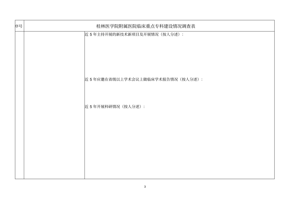 我院临床重点专科建设情况调查表大全_第3页