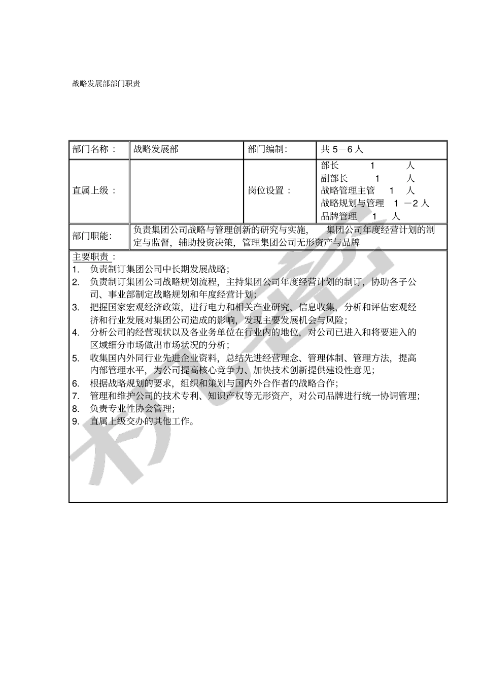 战略发展部部门职责_第1页