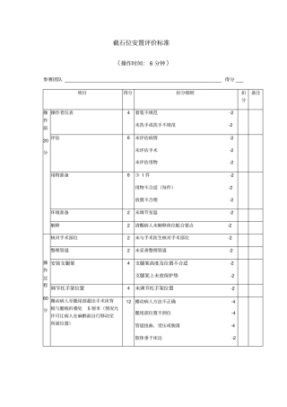 截石位安置评价标准