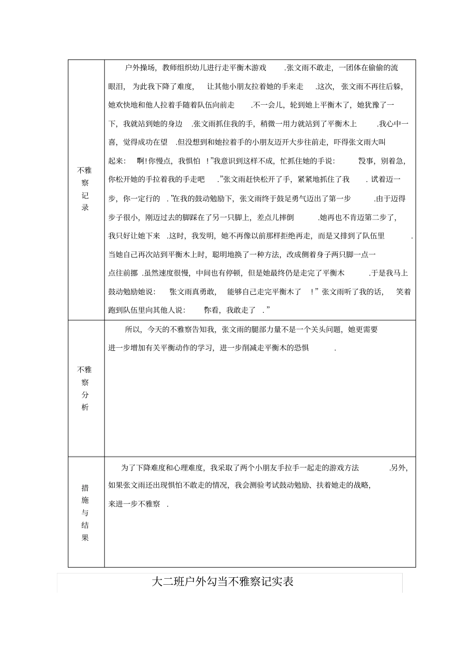 户外活动观察记录表_第2页