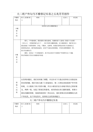 户外活动观察记录表