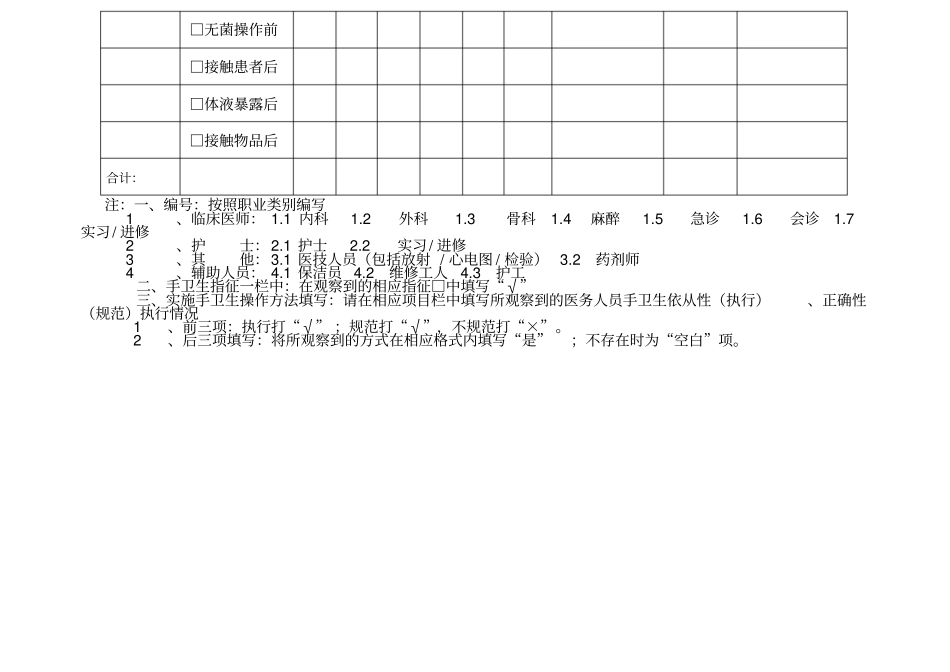 手卫生依从性观察表_第2页