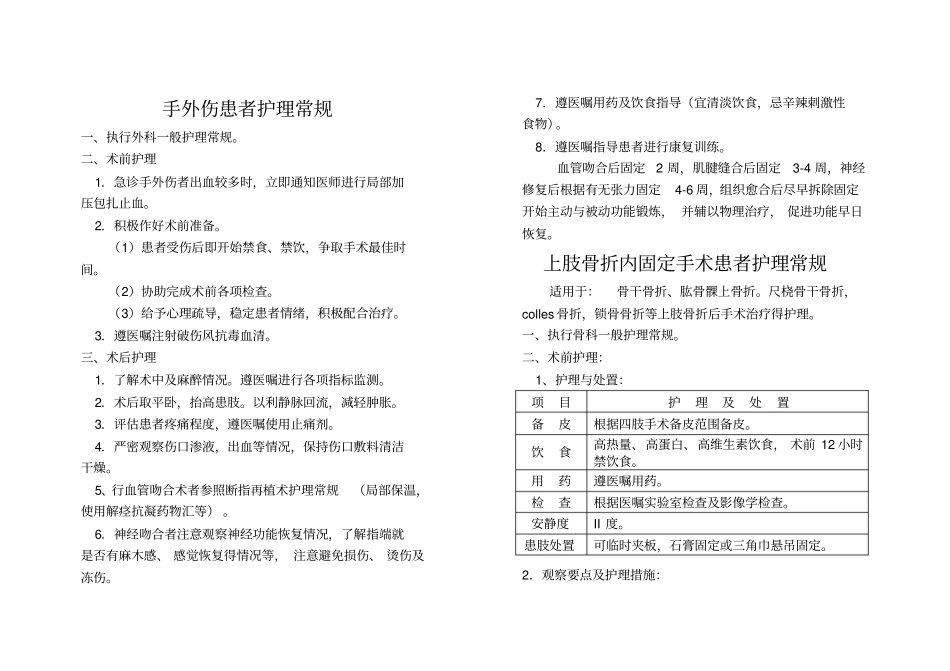 手外伤患者护理常规_第1页
