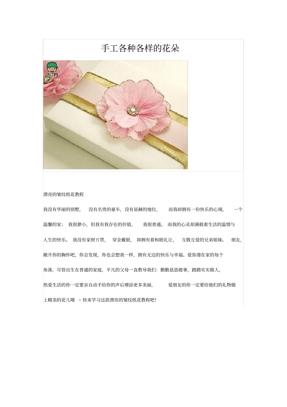 手工各种各样的花朵_第1页