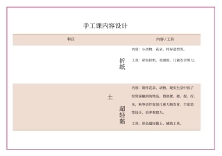 手工课内容设计