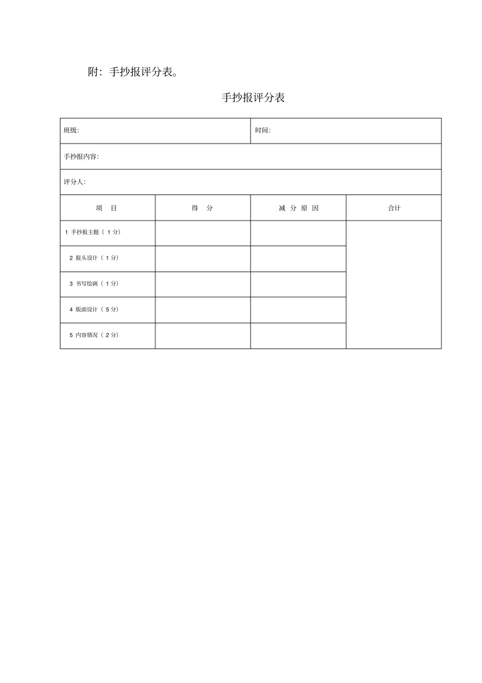 手抄报评比方案及评分表_第3页