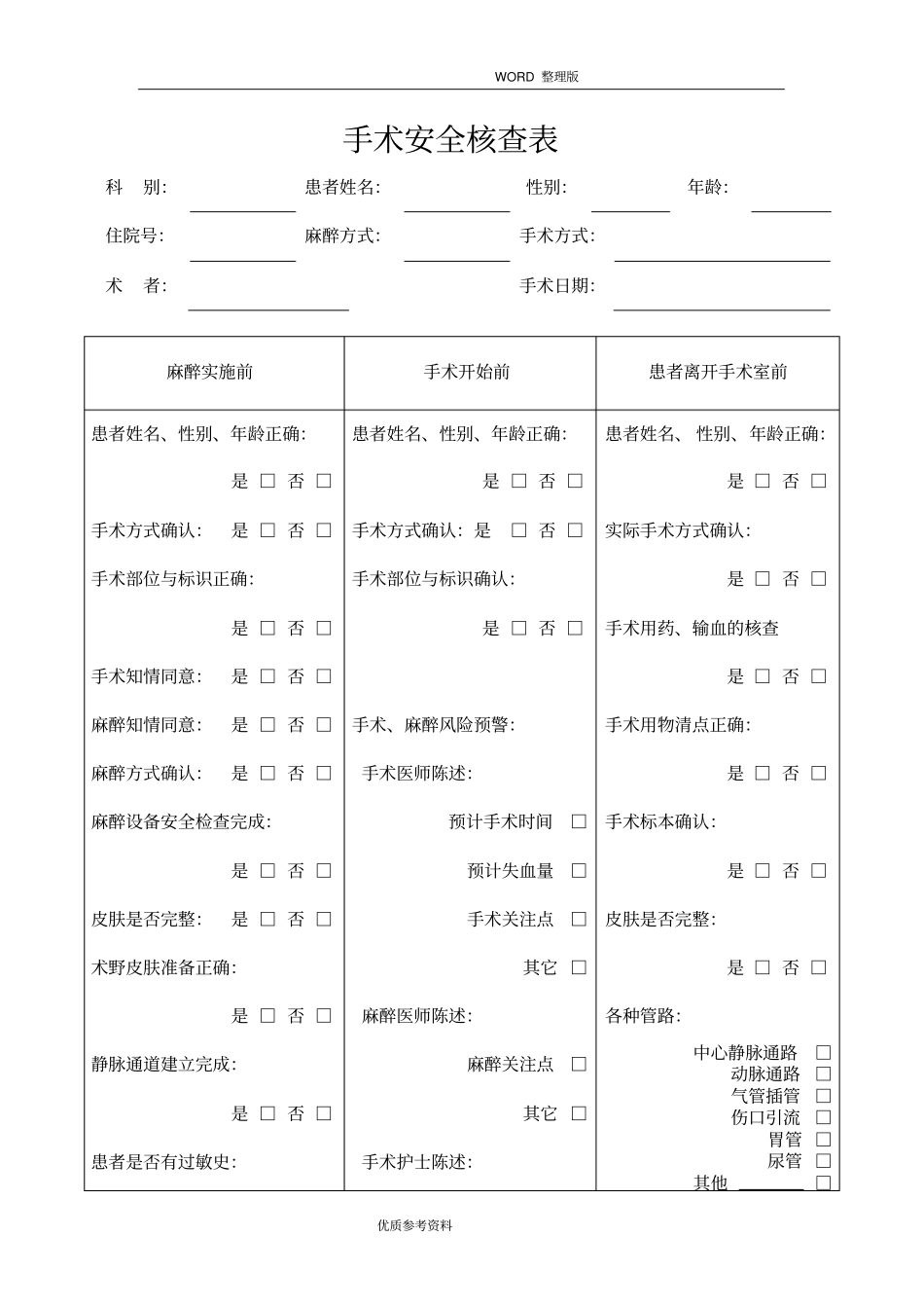 手术安全核查制度及手术风险评价制度_第3页