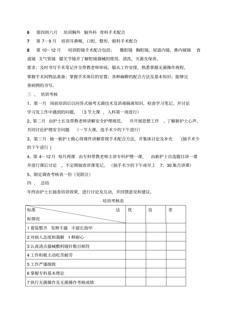 手术室专业护士规范化培训计划_第2页