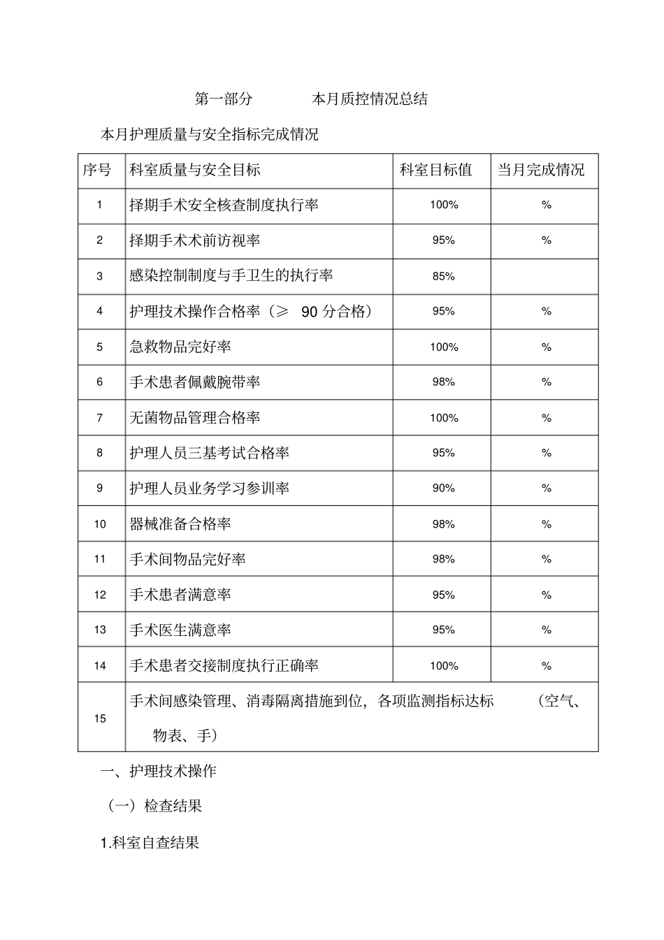 手术室质控模板_第1页
