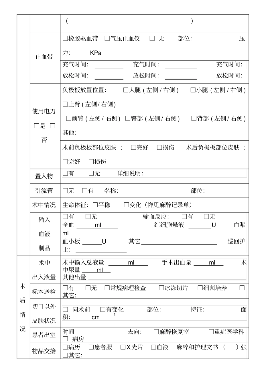 手术护理记录单_第2页