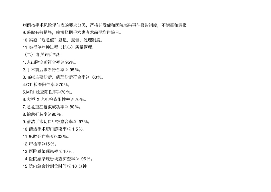 手术科室医疗质量与安全管理及持续改进方案与质量考核标准手术科室_第2页