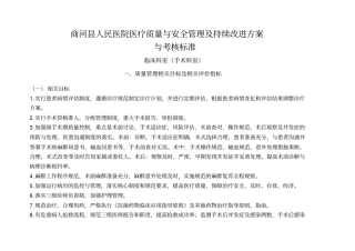 手术科室医疗质量与安全管理及持续改进方案与质量考核标准手术科室