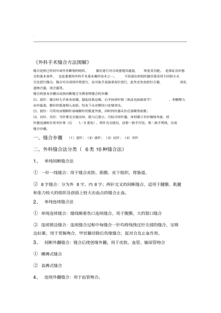 手术缝合方法分类图解