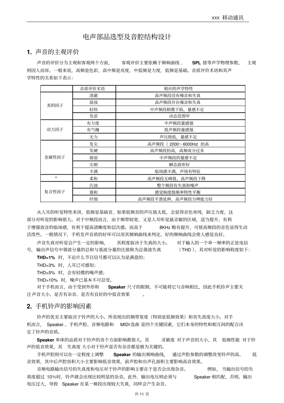 手机音腔的设计规范_第1页