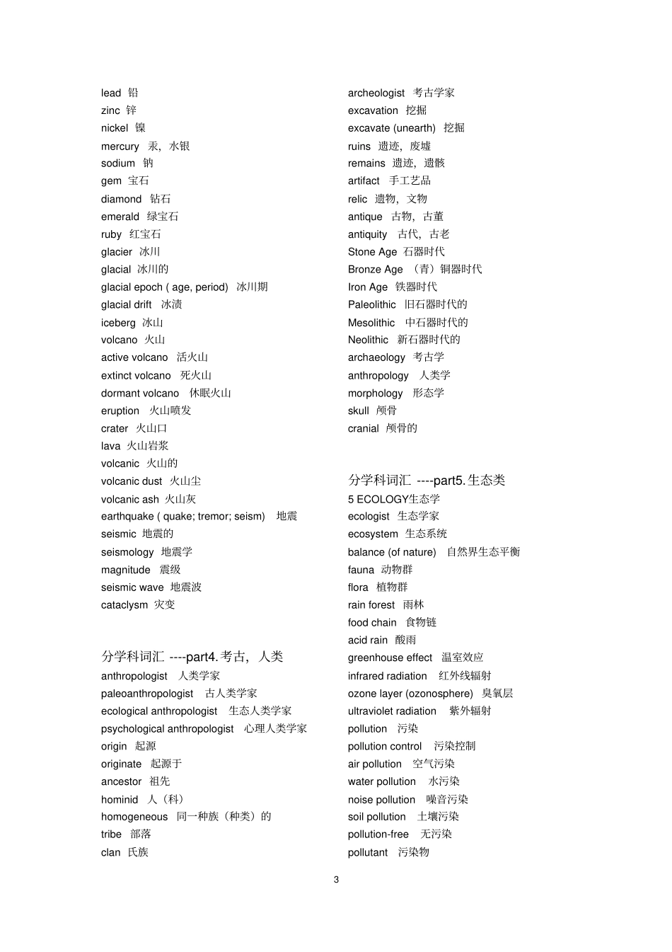 托福阅读学科词汇_第3页