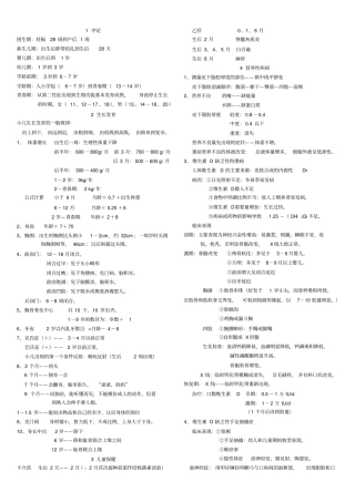 执业医儿科笔记