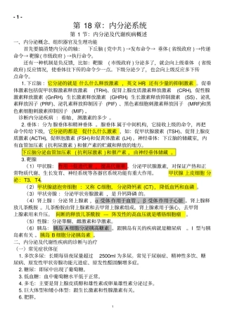 执业医师内分泌系统汇总