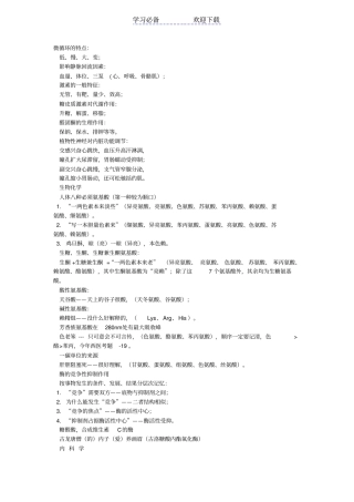 执业医师考试重点要点内容速记大全