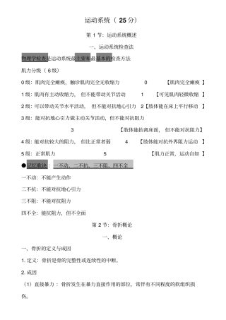 执业医师考试资料运动系统打印版