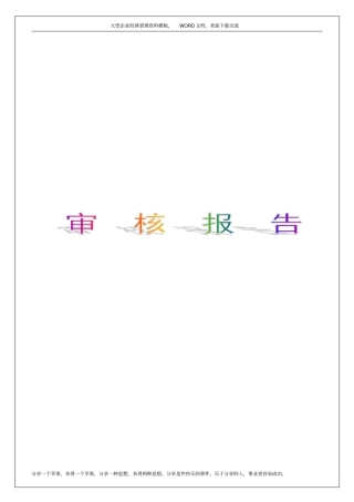 执行总公司安全、环境体系审核计划审核报告范本8p