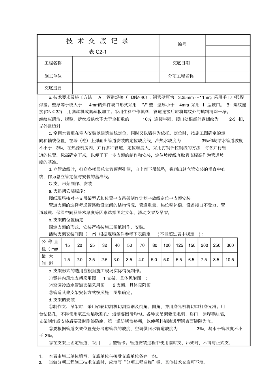 技术交底记录-空调水管安装施工_第2页