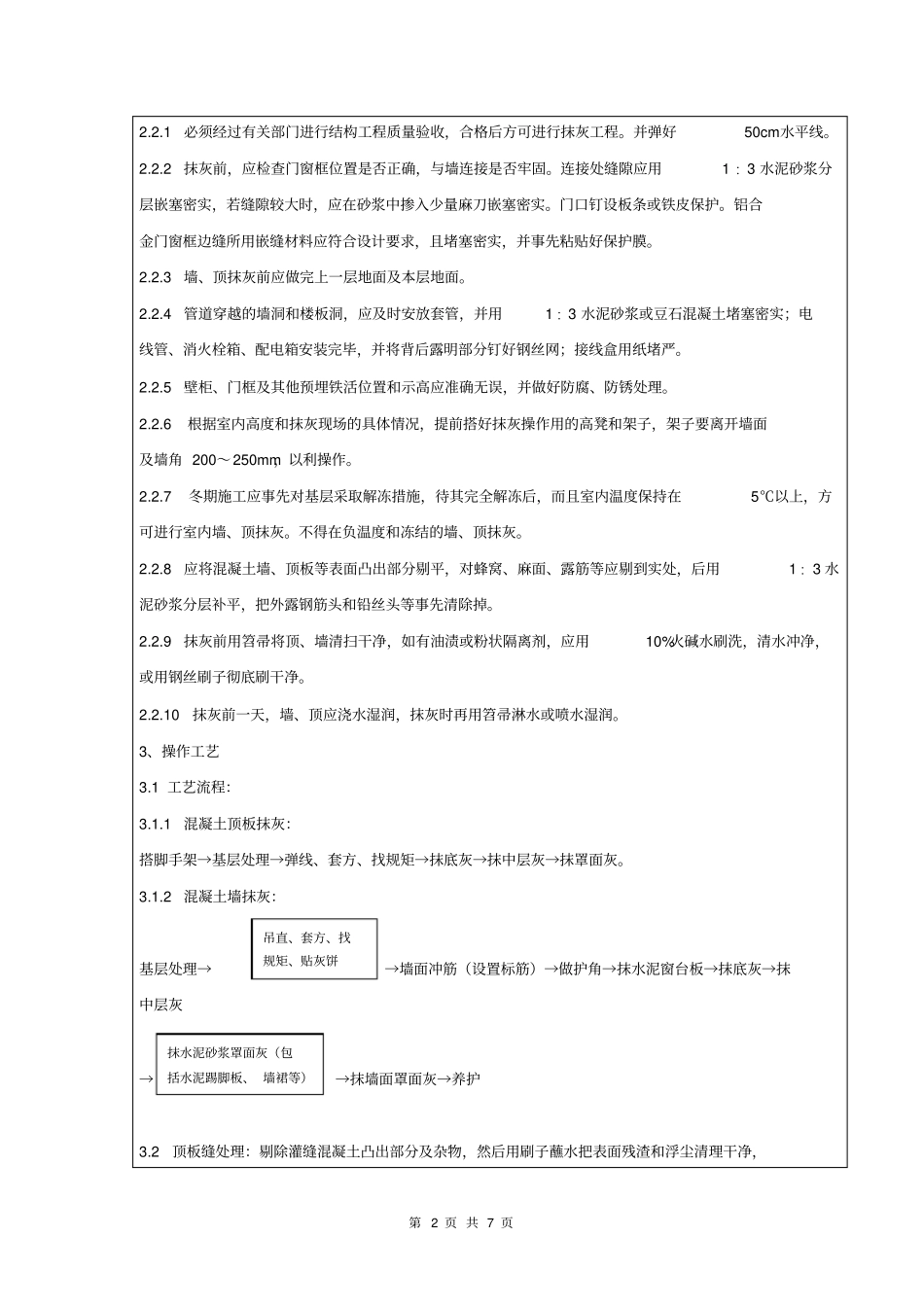 技术交底记录混凝土内墙顶抹灰工程_第2页