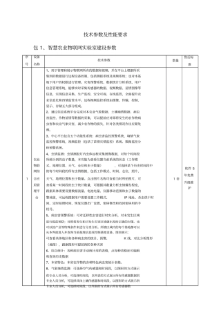 技术参数及性能要求