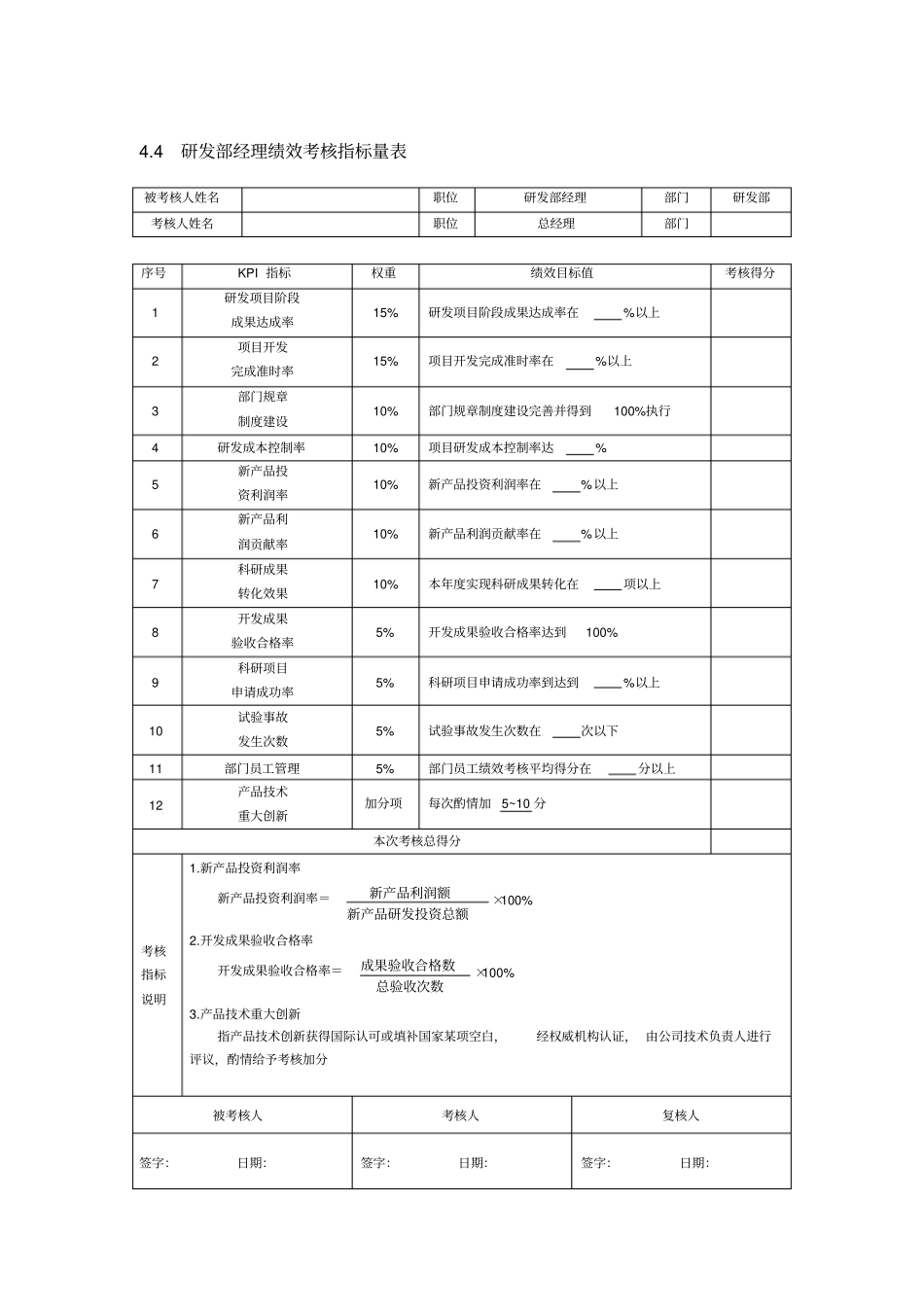 技术研发人员KPI绩效量化指标考核_第3页
