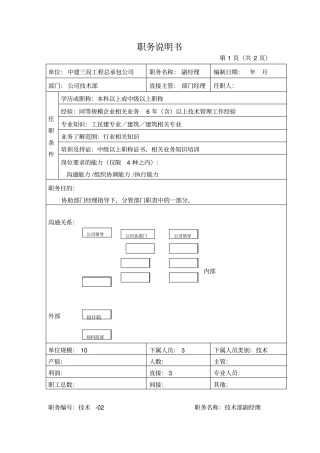 技术部副经理