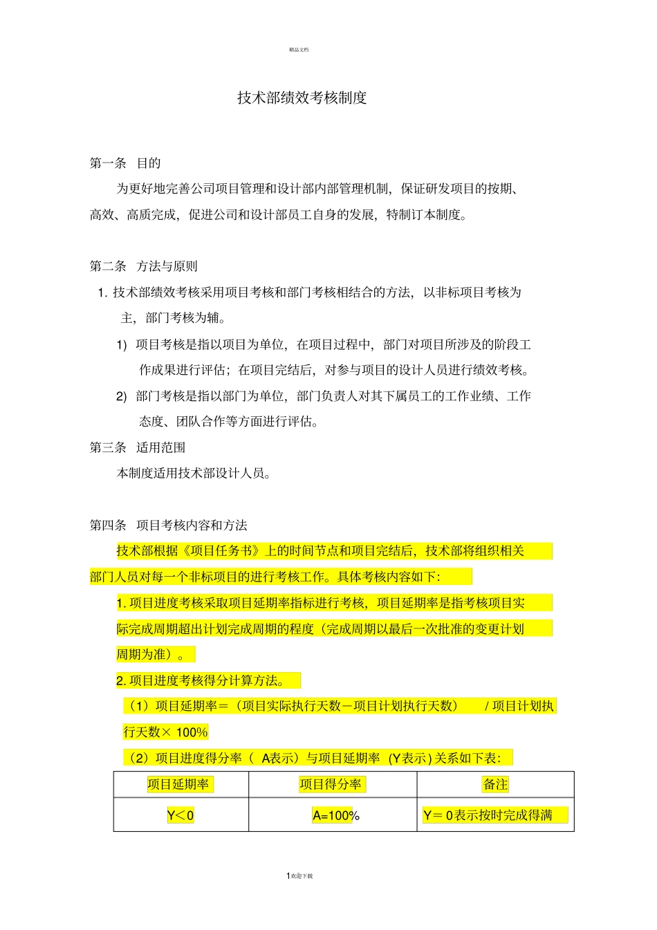 技术部绩效考核制度_第1页