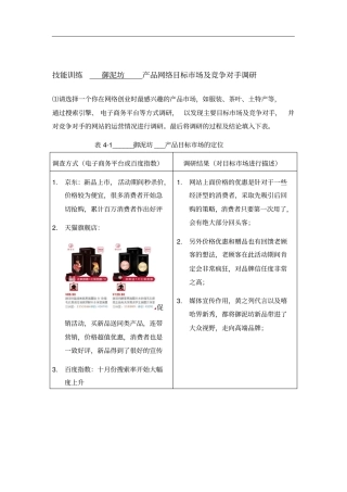 技能训练御泥坊产品网络目标场及竞争对手调研