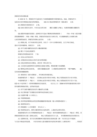 抑郁症诊断标准系列