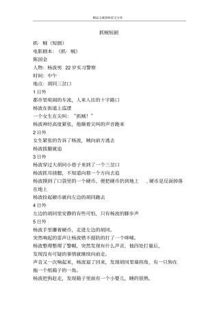 抓贼短剧-精品文案范文