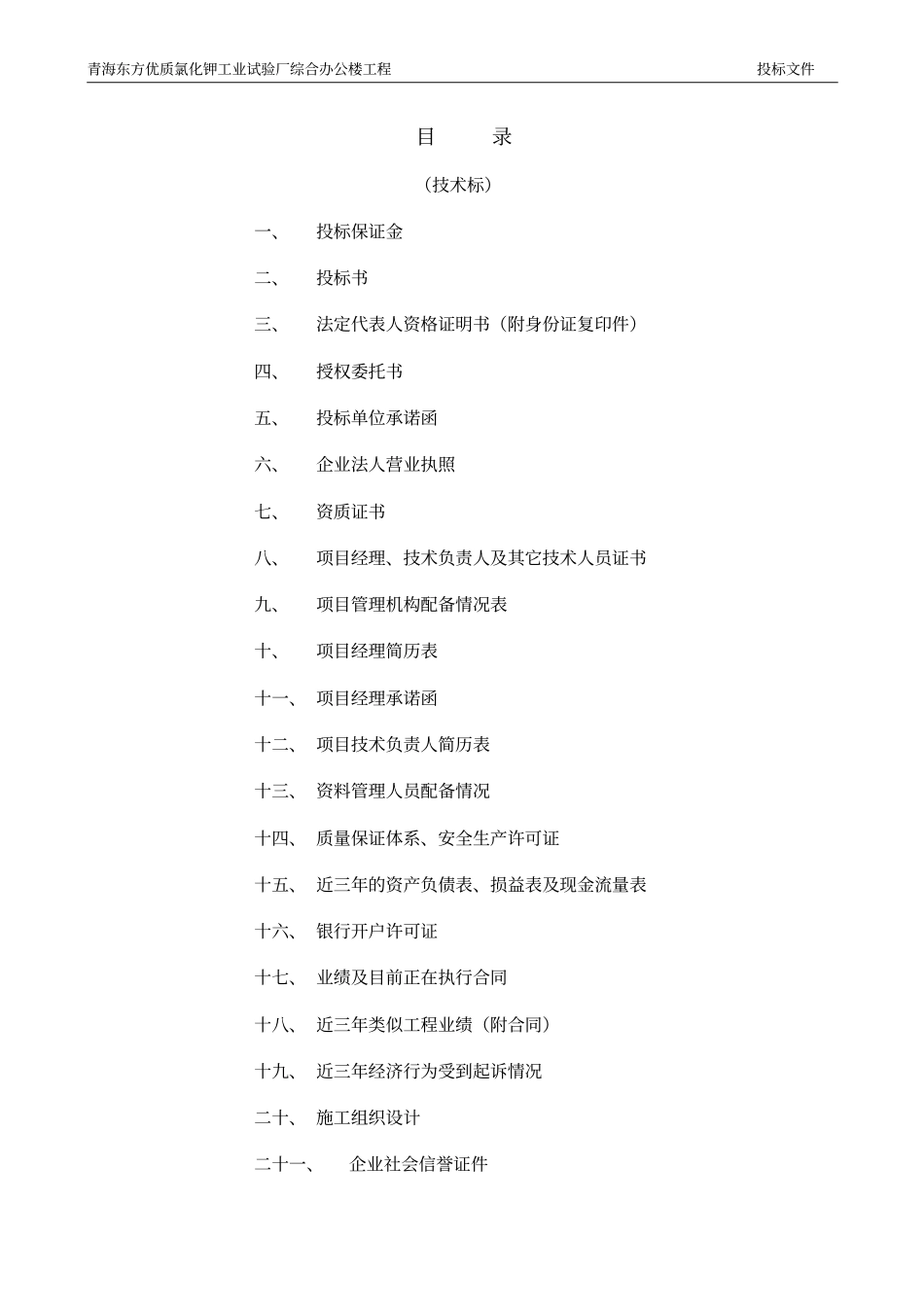 投标文件青海东方优质氯化钾工业试验厂综合办公楼工程7245完整_第1页