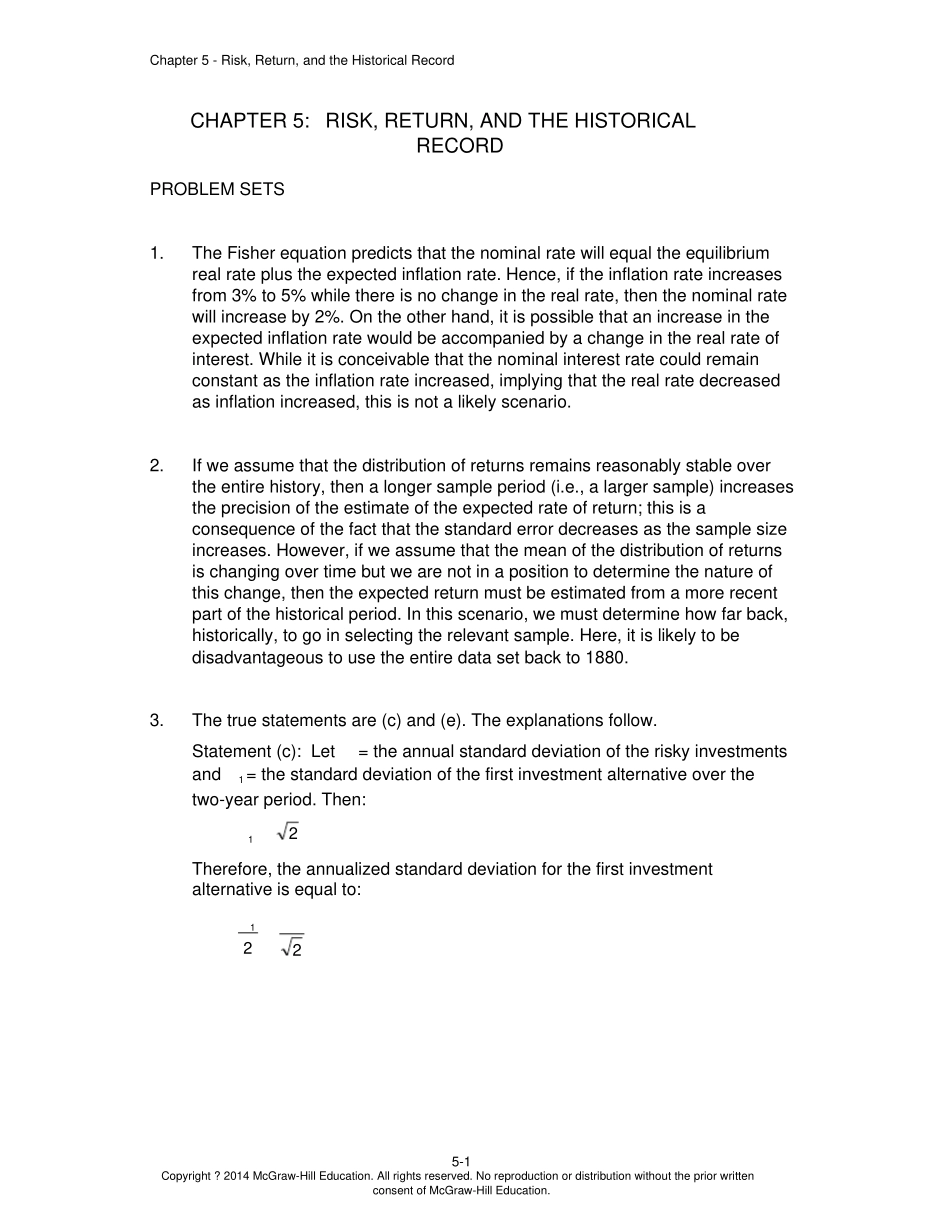 投资学第10版习题答案05_第1页