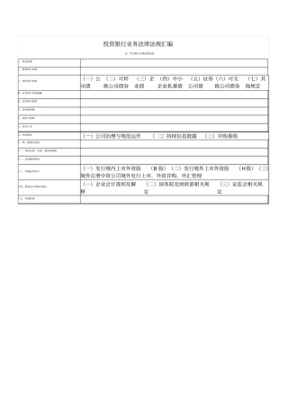 投资银行业务法律法规汇编