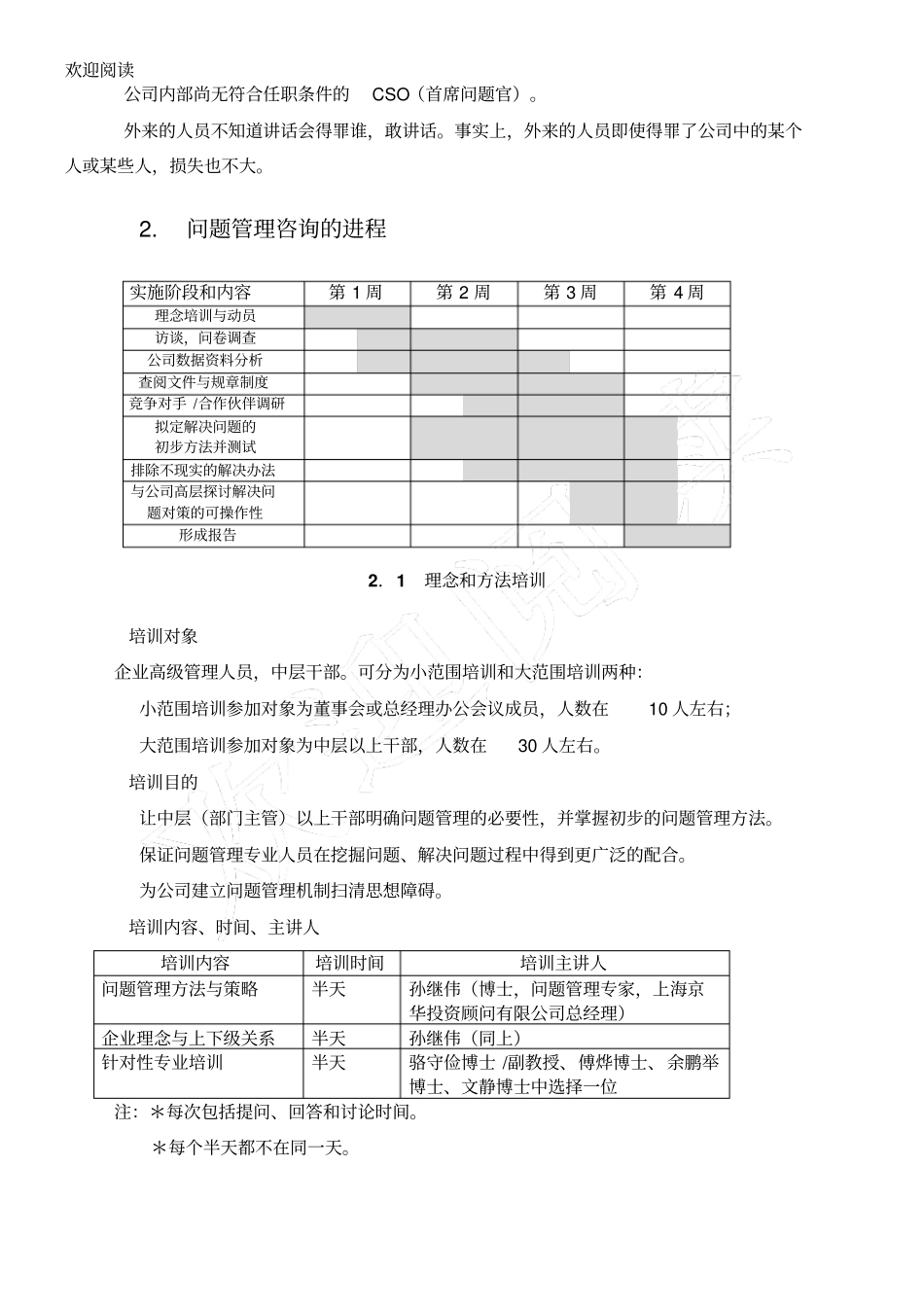 投资顾问公司问习题管理咨询建议书模板_第3页