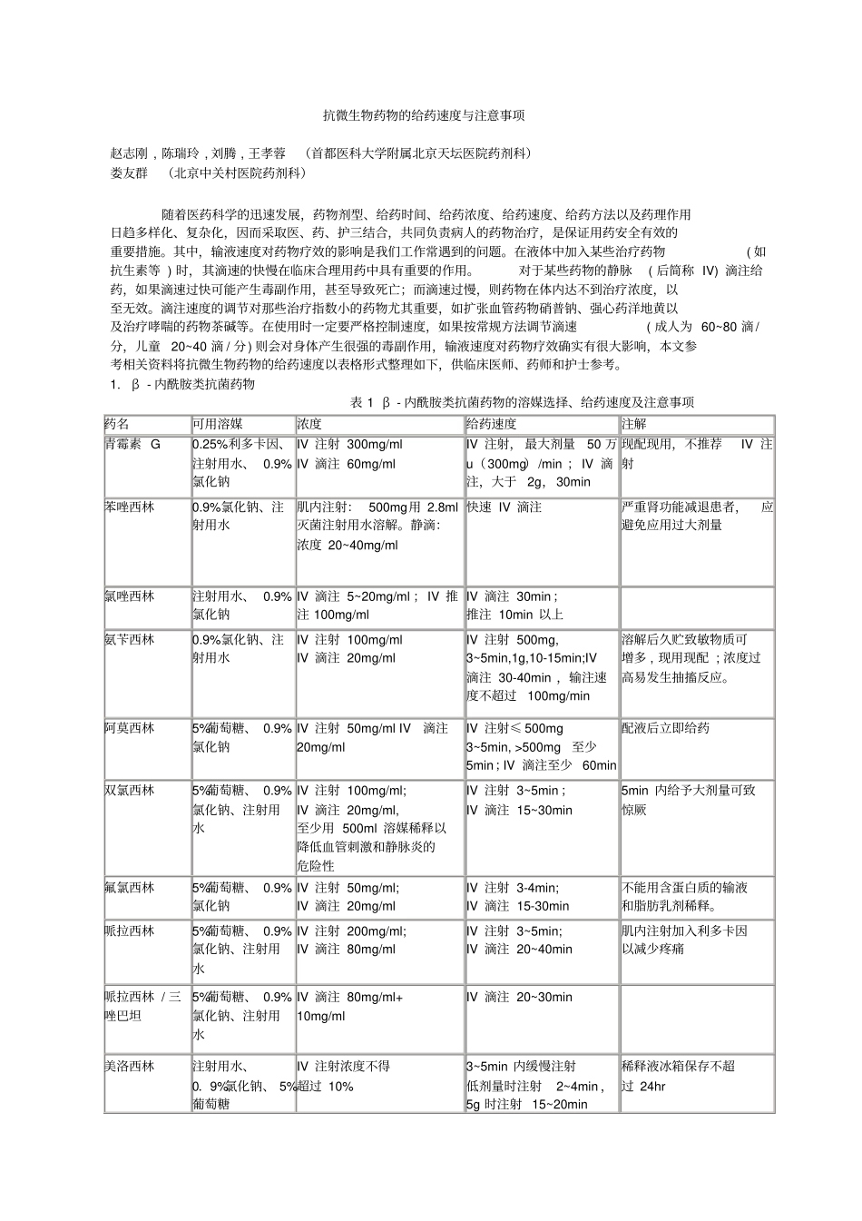 抗微生物药物的给药速度与注意事项_第1页
