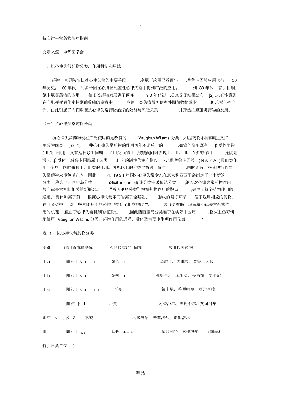 抗心率失常药物治疗指引_第1页